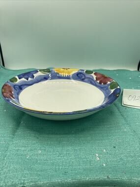 Himark Indigo Hand Painted Serving Bowl 9.5” Made in Portugal